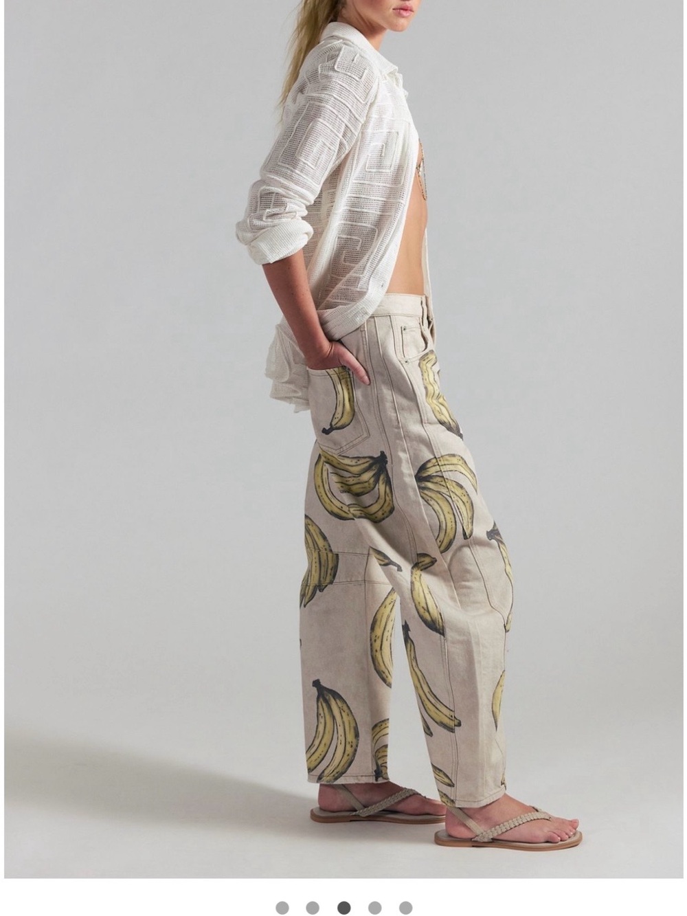 NWT We The Free | Good Luck Printed Barrel Jeans | Go Bananas | Size 25 - Picture 3 of 10